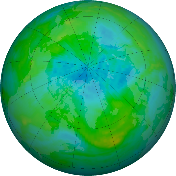 Arctic ozone map for 26 August 1992